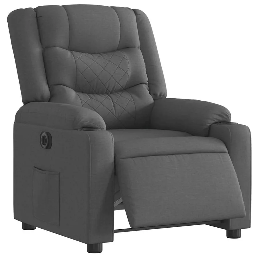 Fauteuil inclinable électrique Gris foncé Tissu - 3