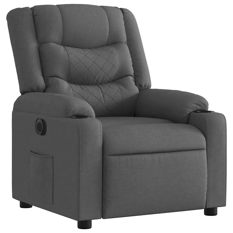 Fauteuil inclinable électrique Gris foncé Tissu - 4