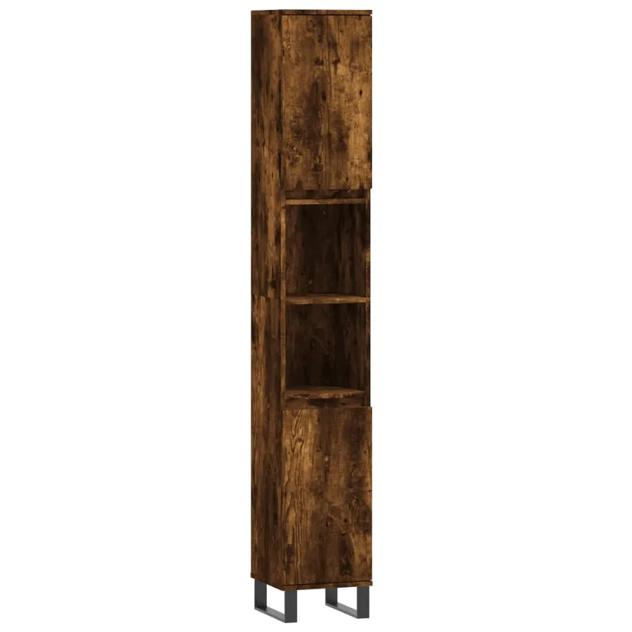 Ensemble d'armoires de salle de bain 3 pcs chêne fumé - 9