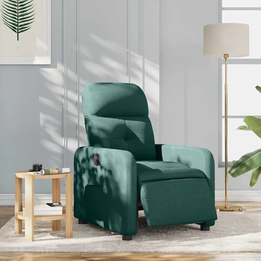 Fauteuil inclinable électrique Vert foncé Tissu - 15