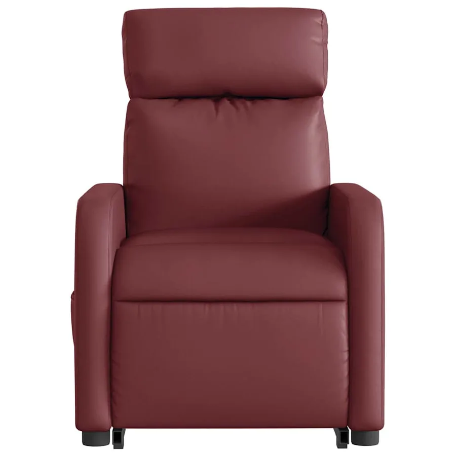 Fauteuil inclinable de massage électrique rouge bordeaux - 9