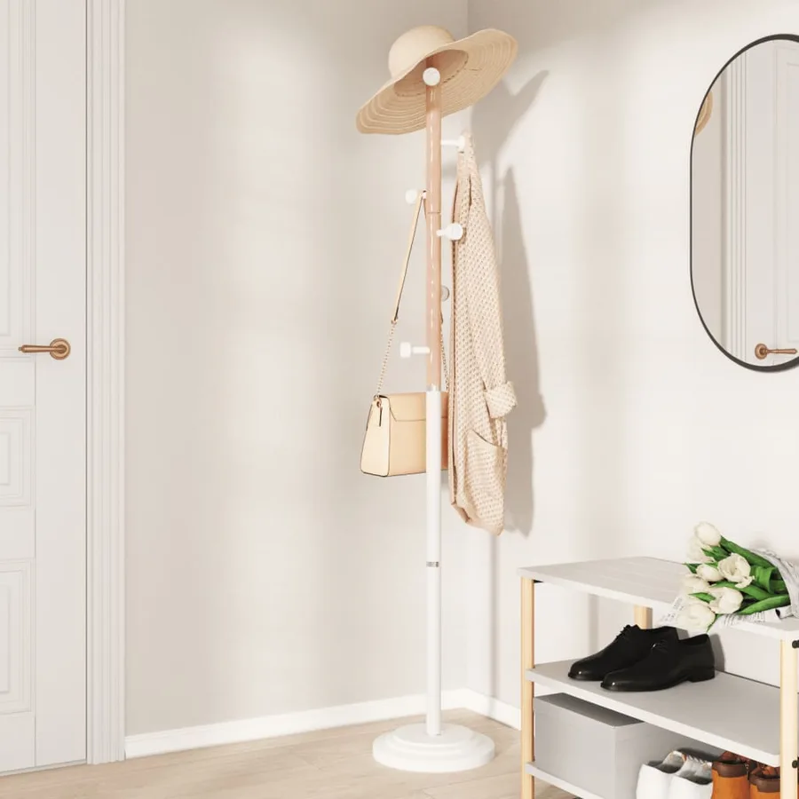 Porte-manteau blanc 177 cm fer enduit de poudre - 3