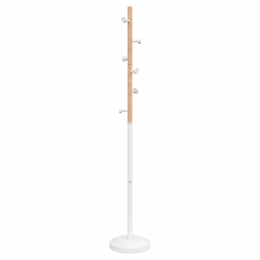 Porte-manteau blanc 177 cm fer enduit de poudre - 4