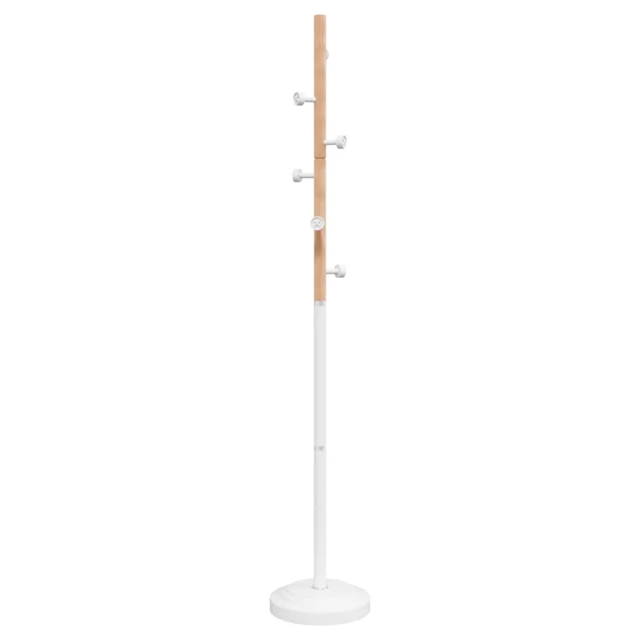 Porte-manteau blanc 177 cm fer enduit de poudre - 6