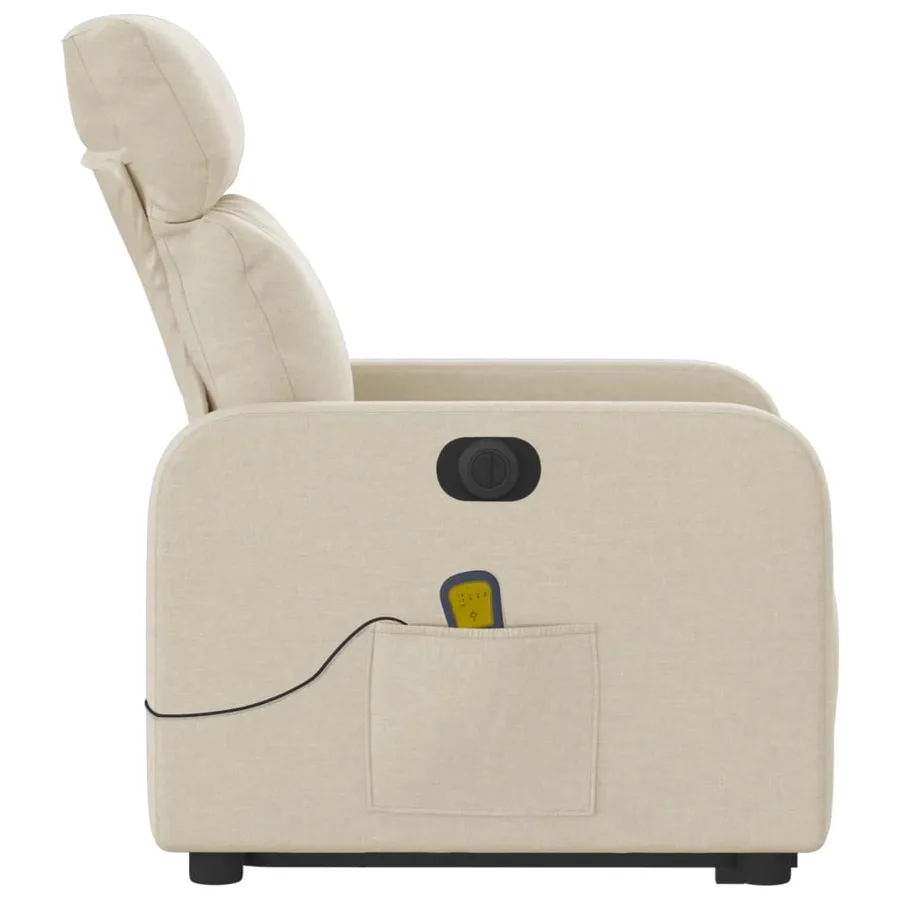 Fauteuil inclinable de massage électrique Crème Tissu - 10