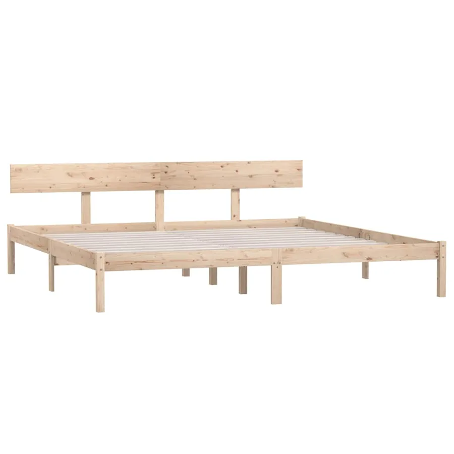 Cadre de lit sans matelas bois massif 200x200 cm - 3
