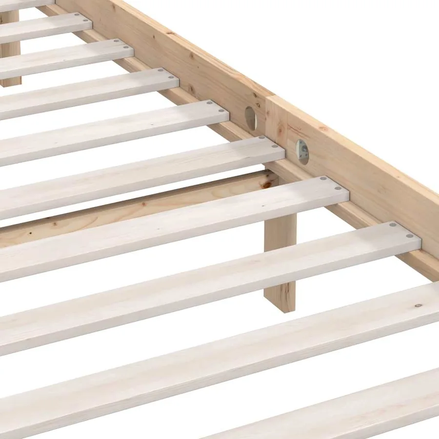 Cadre de lit sans matelas bois massif 200x200 cm - 6