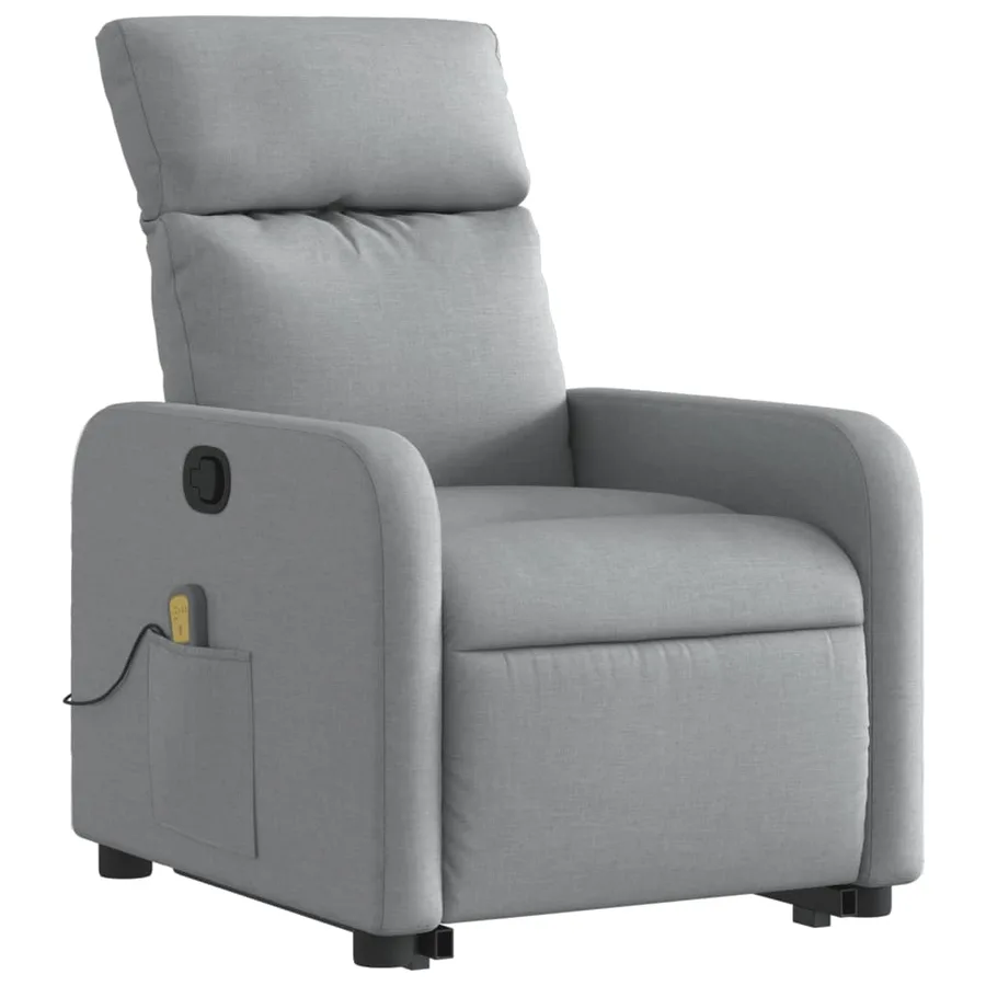 Fauteuil de massage inclinable Gris clair Tissu - 4