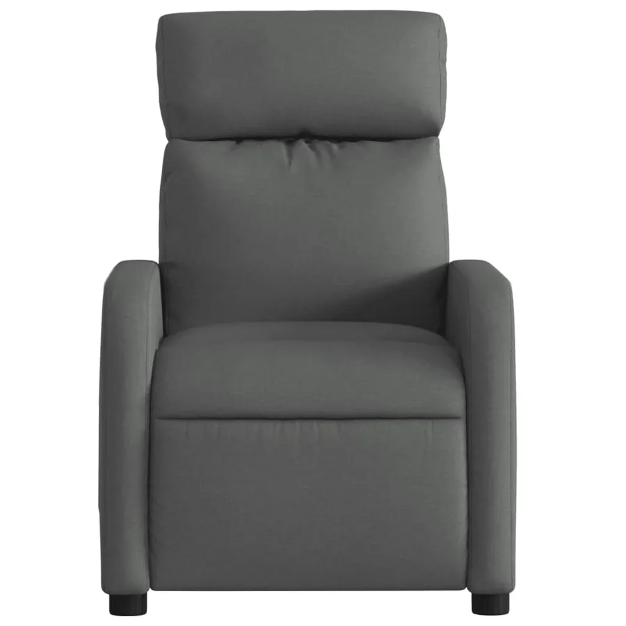 Fauteuil inclinable de massage en tissu gris foncé - 7
