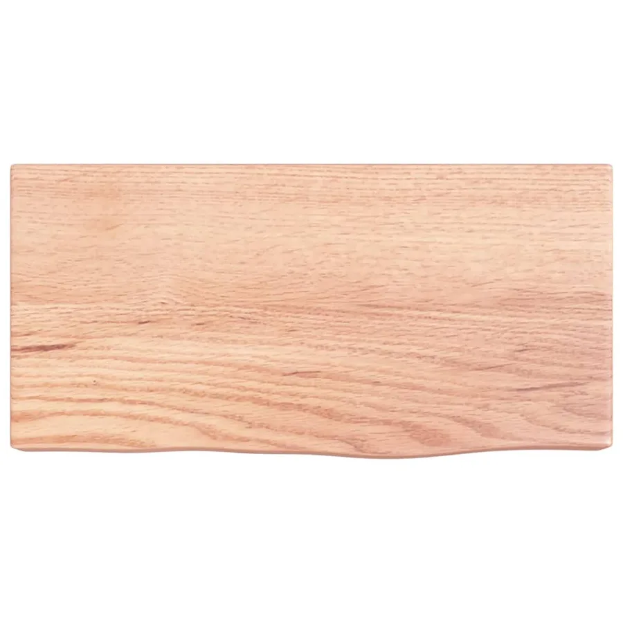 Étagère murale marron clair 40x20x6 cm bois chêne massif traité - 4