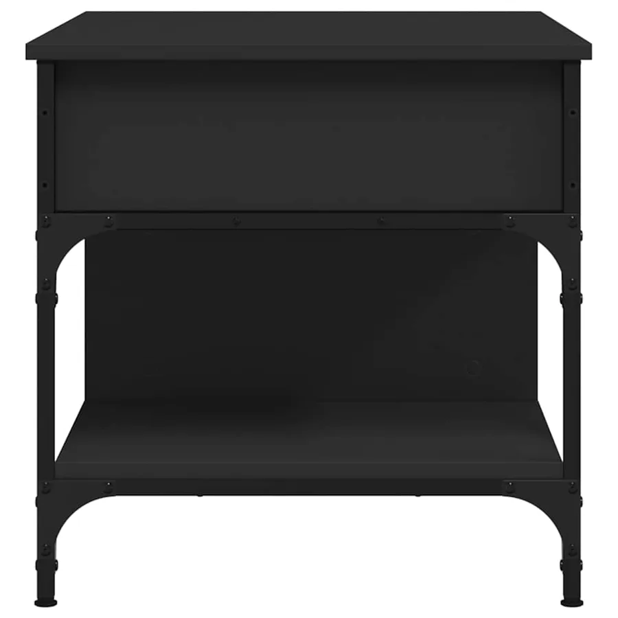 Table basse noir 70x50x50 cm bois d'ingénierie et métal - 6