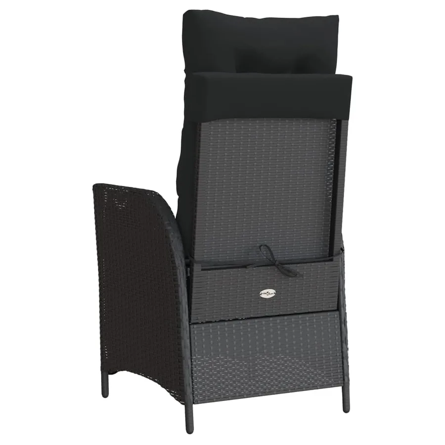 Chaise inclinable de jardin et repose-pied gris résine tressée - 18