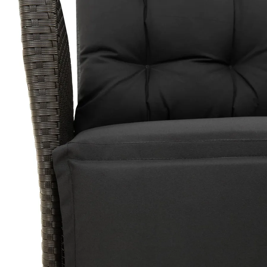 Chaise inclinable de jardin et repose-pied gris résine tressée - 21