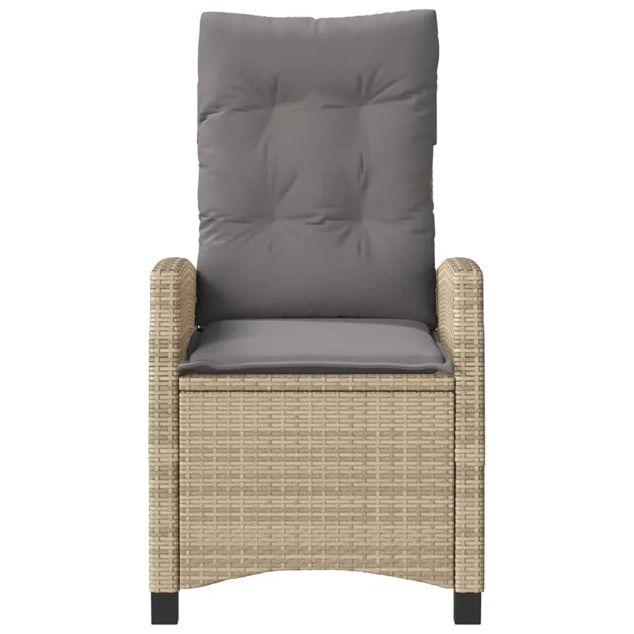 Chaise inclinable de jardin et repose-pied gris résine tressée - 28