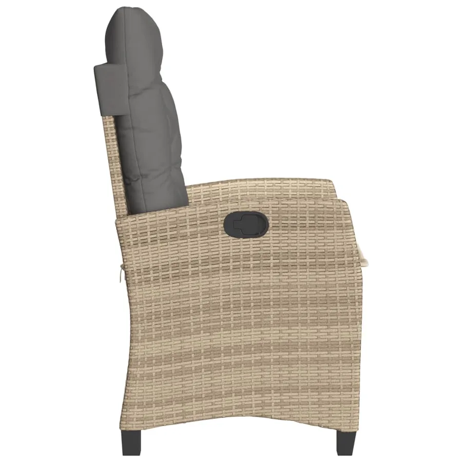 Chaise inclinable de jardin et repose-pied gris résine tressée - 29