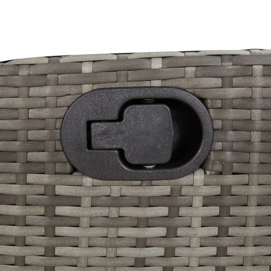 Chaise inclinable de jardin et repose-pied gris résine tressée - 8