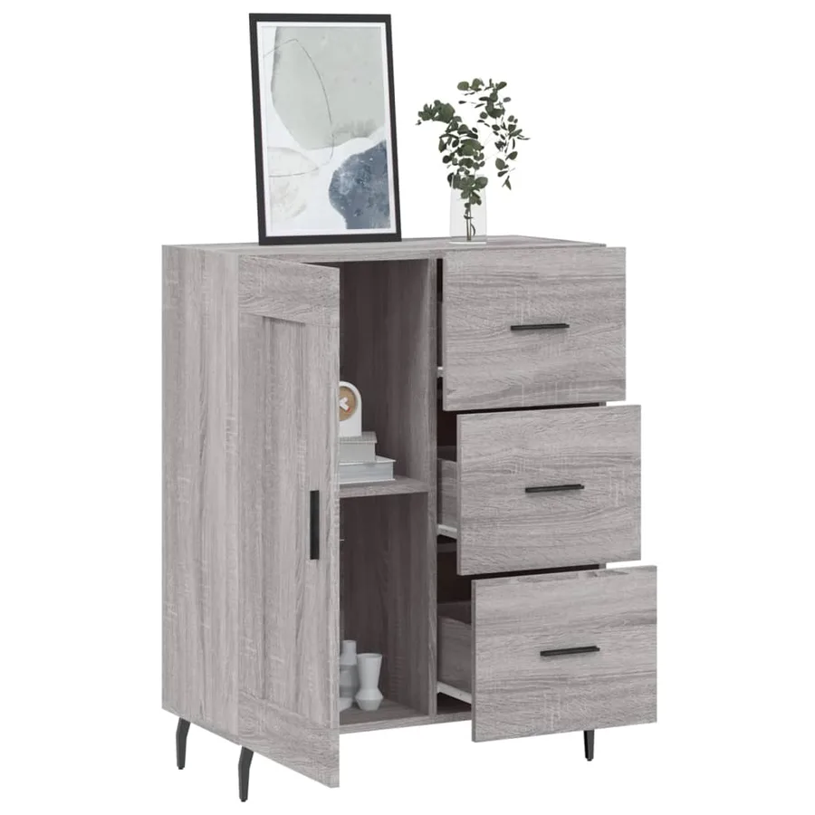 Buffet sonoma gris 69,5x34x90 cm bois d'ingénierie - 3