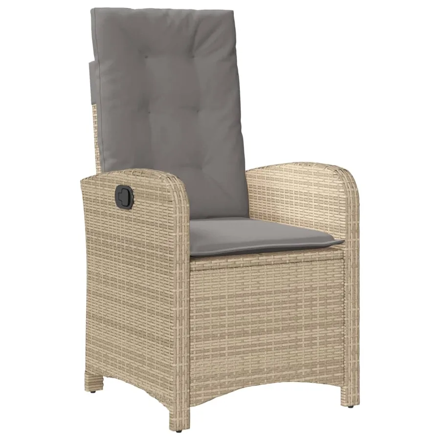 Chaises inclinables jardin lot de 2 et coussins résine tressée - 4