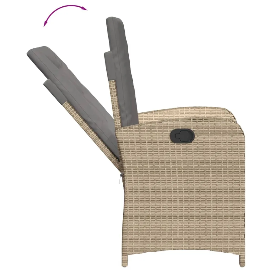 Chaises inclinables jardin lot de 2 et coussins résine tressée - 8