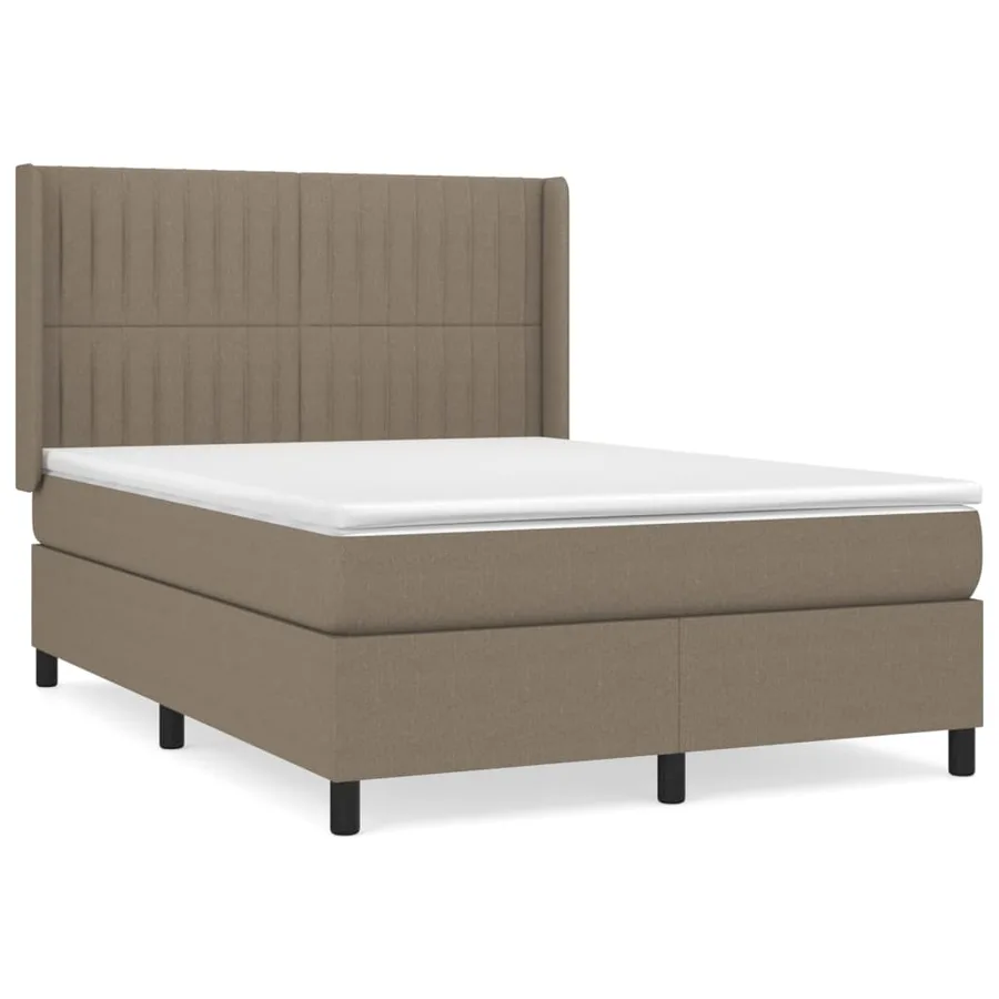 Sommier à lattes de lit avec matelas Taupe 140x200 cm Tissu - 2