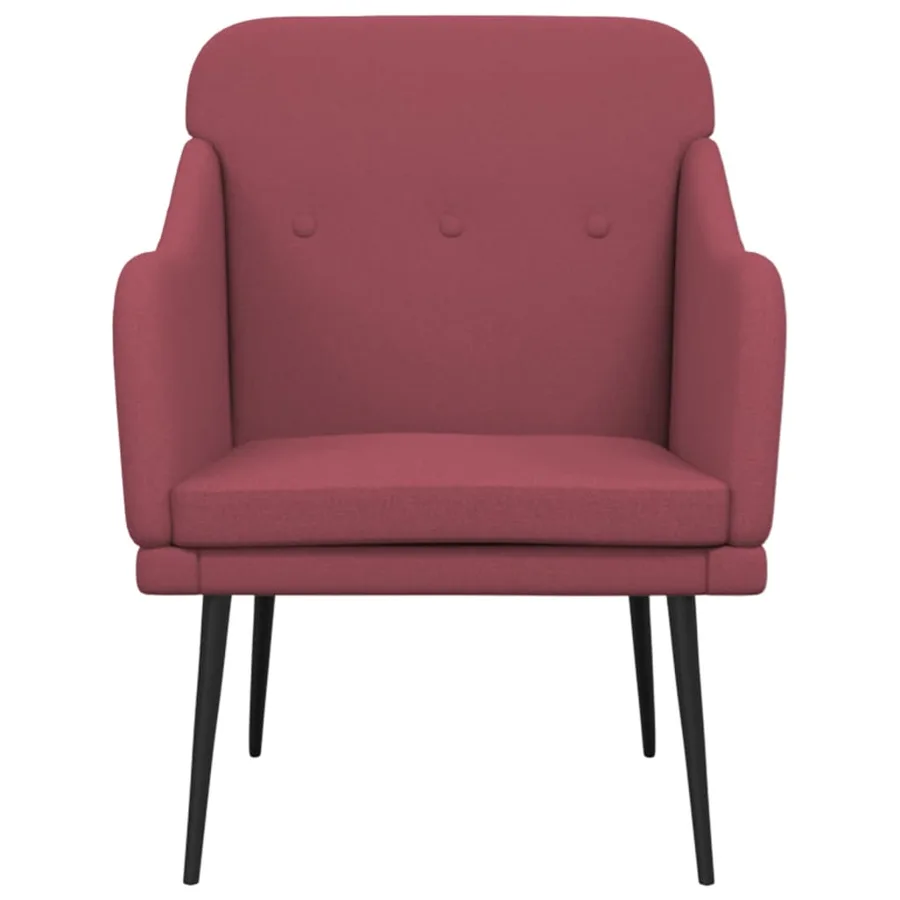 Fauteuil Rouge bordeaux 63x76x80 cm Tissu - 3