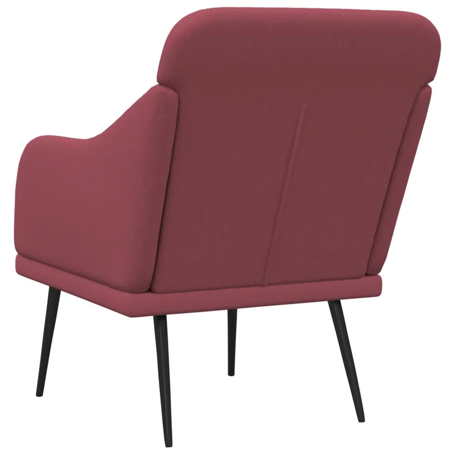 Fauteuil Rouge bordeaux 63x76x80 cm Tissu - 5