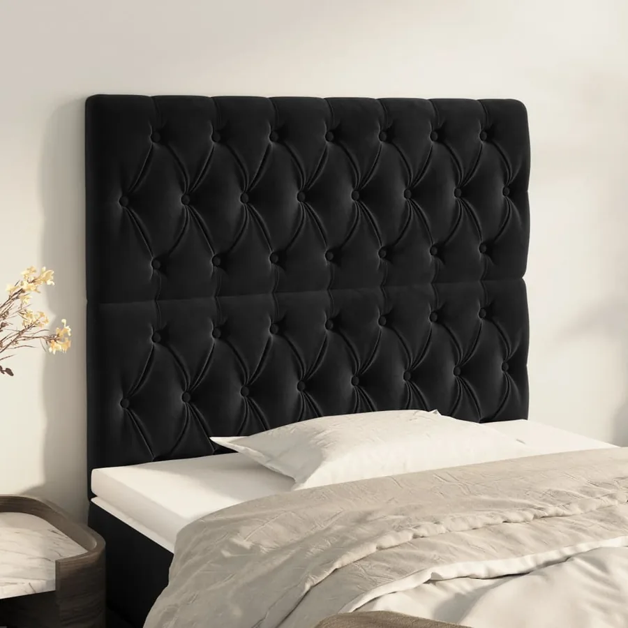 Tête de lit Noir 90x7x118/128 cm Velours