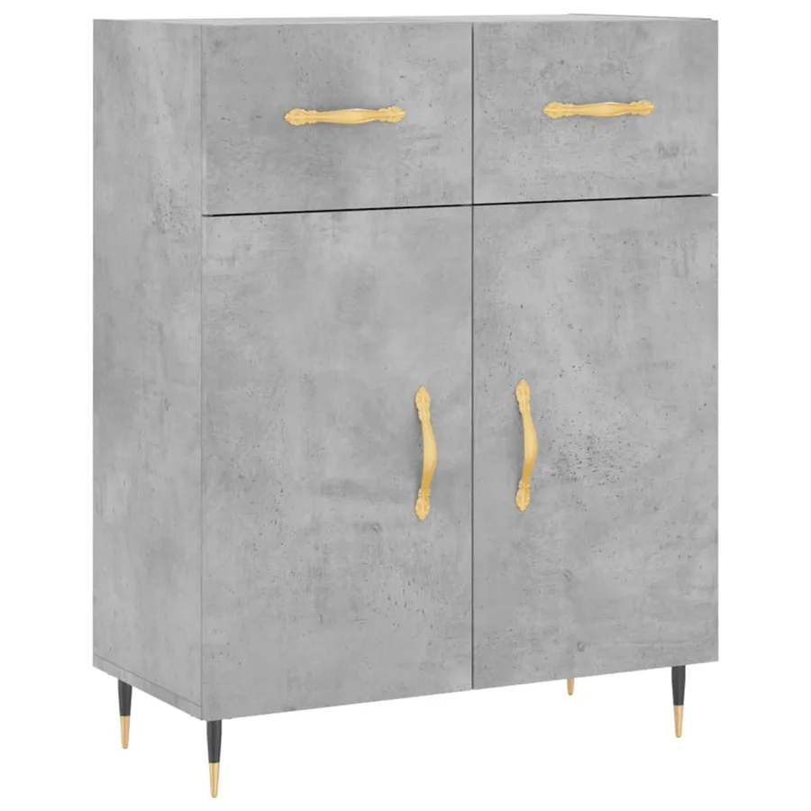 Buffet haut Gris béton 69,5x34x180 cm Bois d'ingénierie - 6