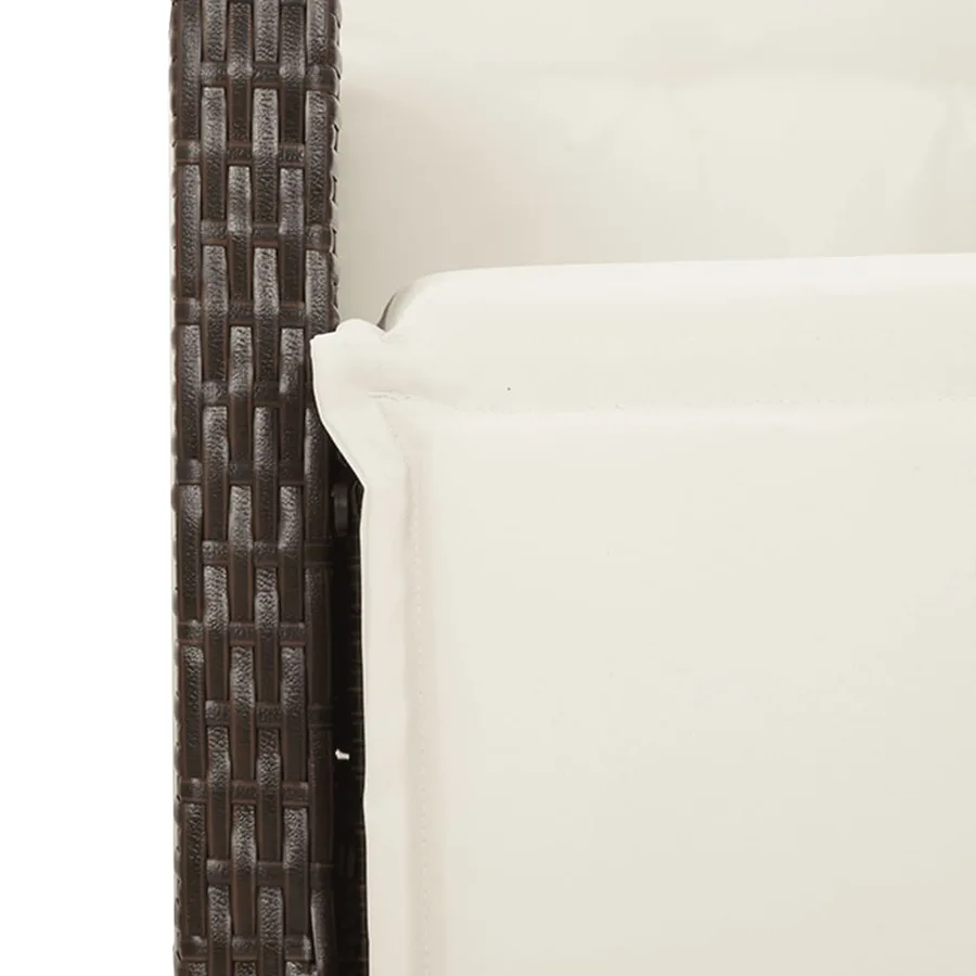 Chaise inclinable de jardin avec repose-pied gris clair rotin - 21