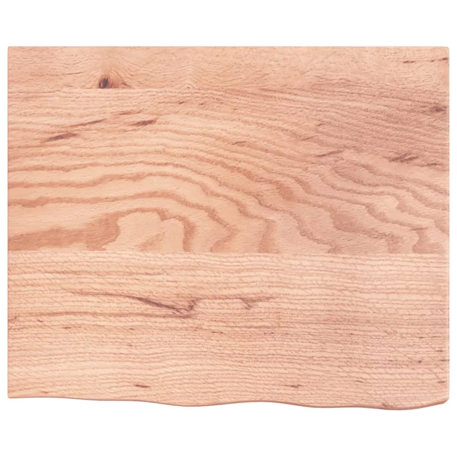 Étagère murale marron clair bois chêne massif traité - 4