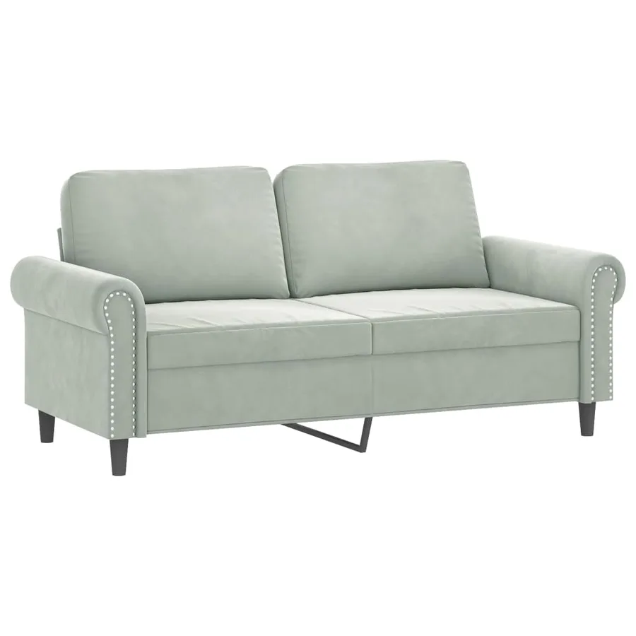 Ensemble de canapés 3 pcs avec coussins Gris clair Velours - 4
