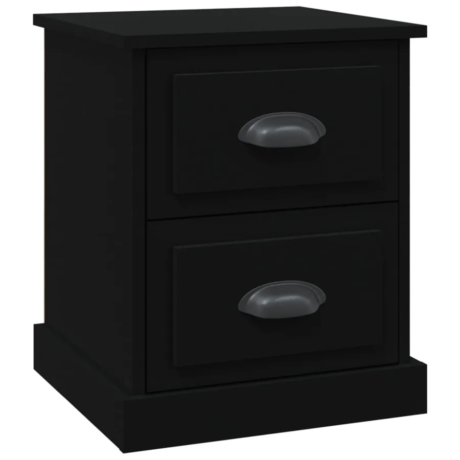 Table de chevet noir 39x39x47,5 cm bois d’ingénierie - 2