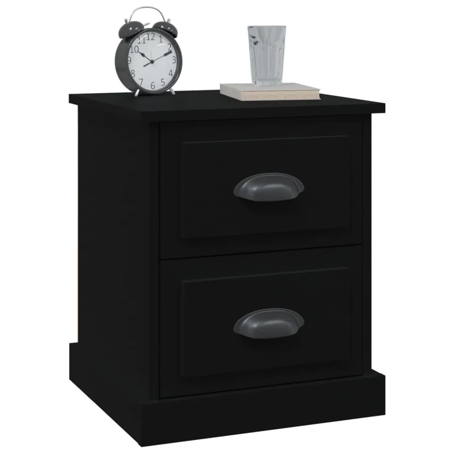 Table de chevet noir 39x39x47,5 cm bois d’ingénierie - 4