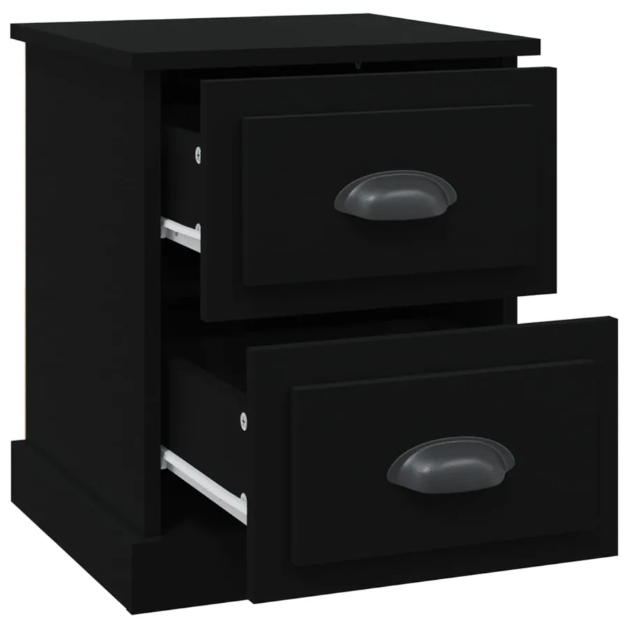 Table de chevet noir 39x39x47,5 cm bois d’ingénierie - 6