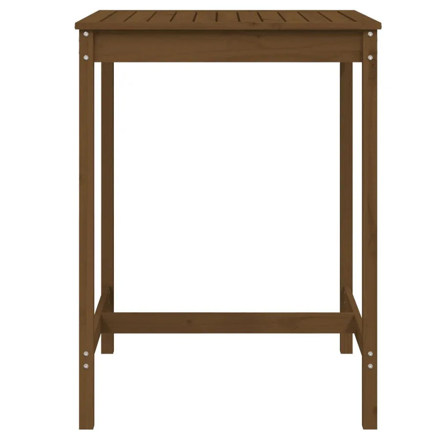 Table de jardin marron miel 82,5x82,5x110 cm bois massif de pin - 4
