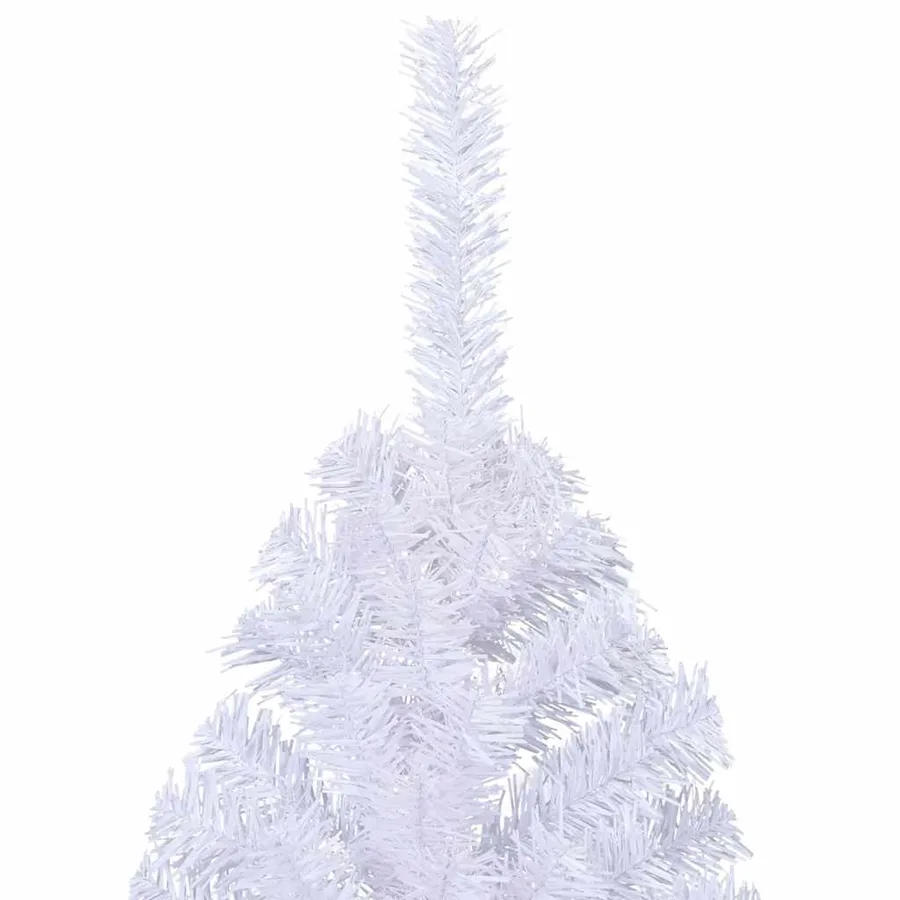 Sapin de Noël artificiel moitié avec support blanc 210 cm PVC - 6