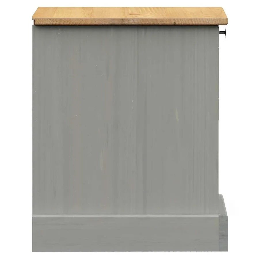 Table de chevet VIGO gris 42x35x40 cm bois de pin massif - 6