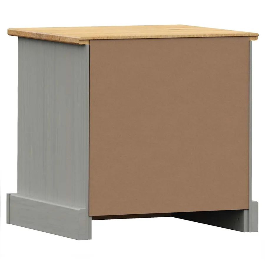 Table de chevet VIGO gris 42x35x40 cm bois de pin massif - 7
