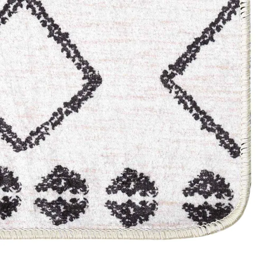 Tapis lavable 80x150 cm Noir et blanc - 4