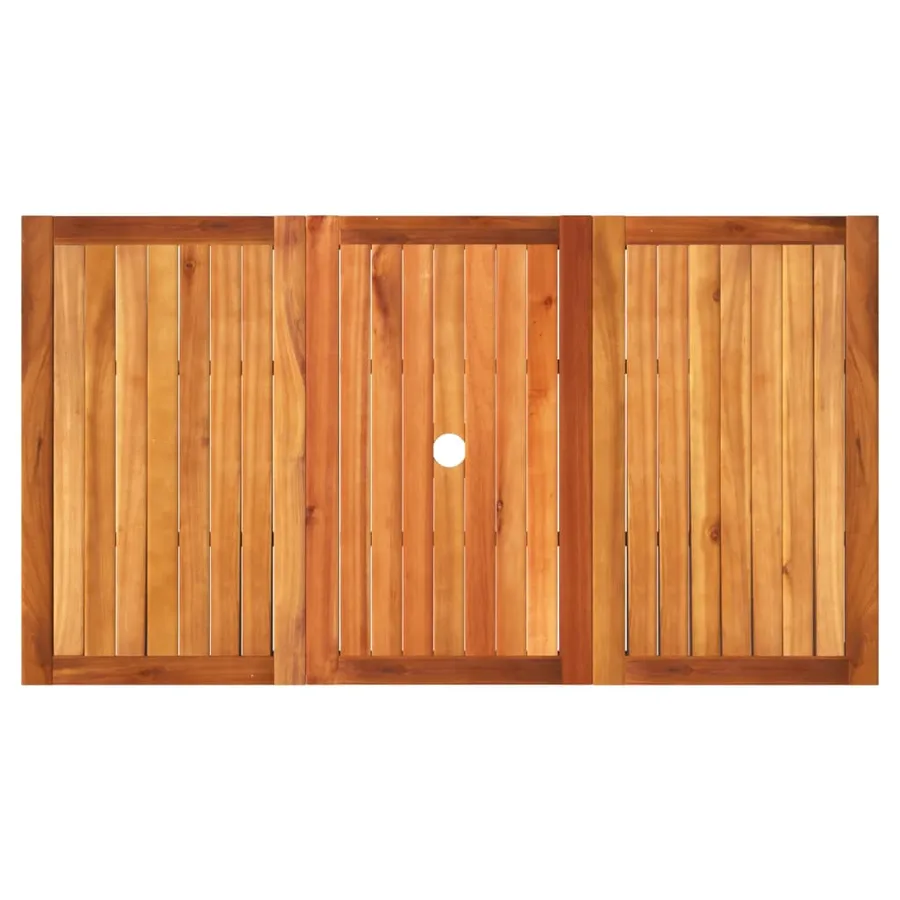 Table de jardin noir 140x80x75 cm résine tressée et bois acacia - 6