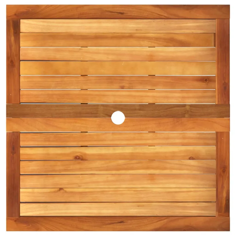 Table de jardin gris 80x80x74 cm résine tressée et bois acacia - 6