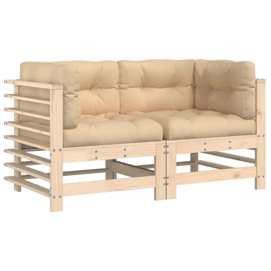 Canapés d'angle avec coussins 2 pcs bois de pin massif - 2