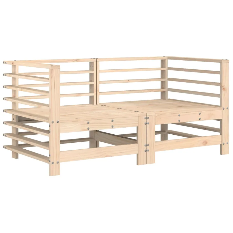 Canapés d'angle avec coussins 2 pcs bois de pin massif - 3