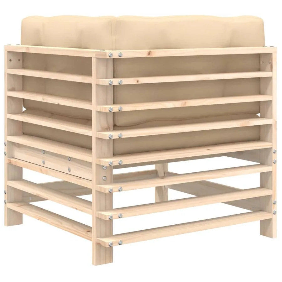 Canapés d'angle avec coussins 2 pcs bois de pin massif - 6