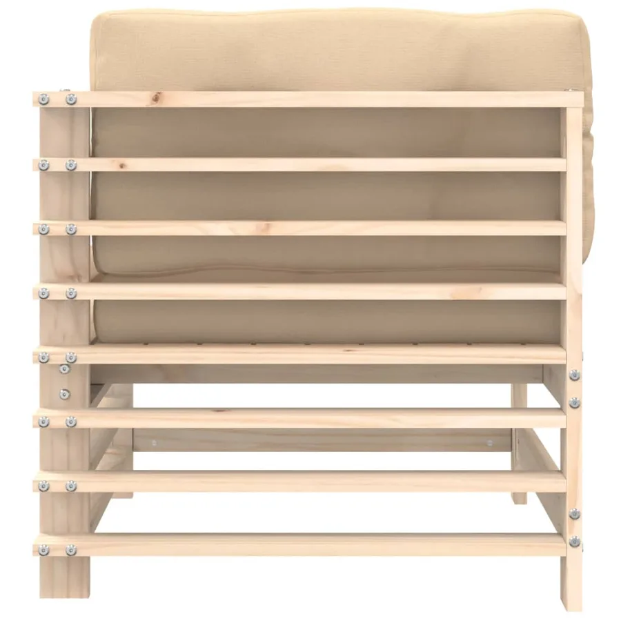 Canapés d'angle avec coussins 2 pcs bois de pin massif - 7