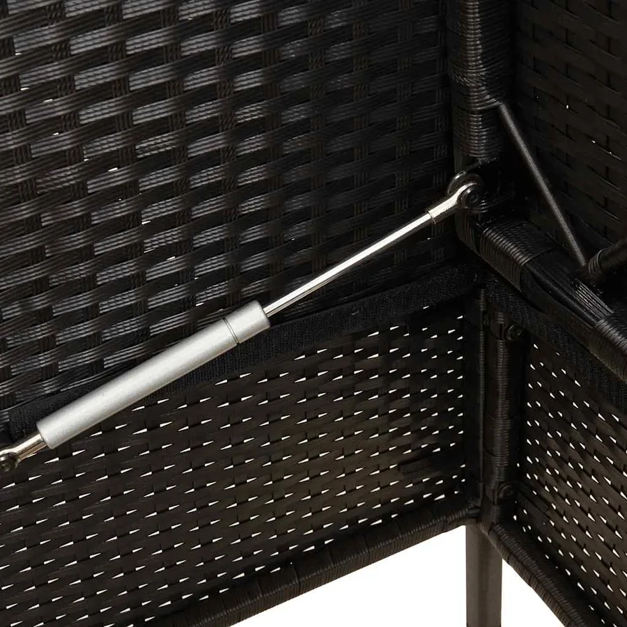 Banc de jardin avec coussins noir résine tressée - 8