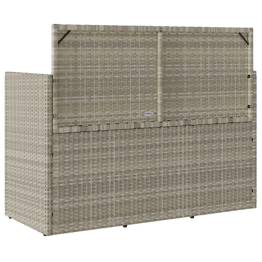 Banc de jardin avec coussins gris clair résine tressée - 6