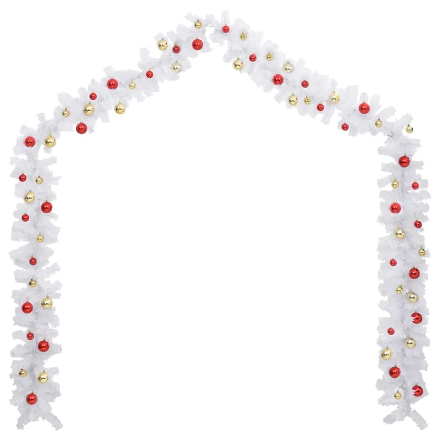 Guirlande de Noël décorée avec boules Blanc 10 m - 3