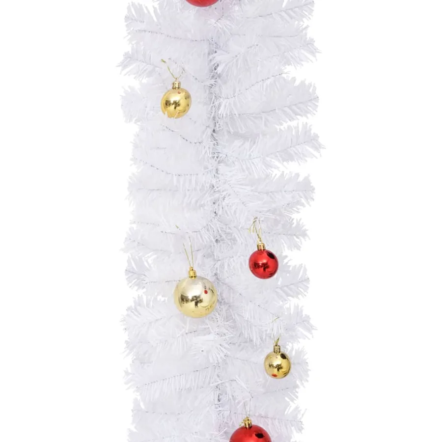 Guirlande de Noël décorée avec boules Blanc 10 m - 5
