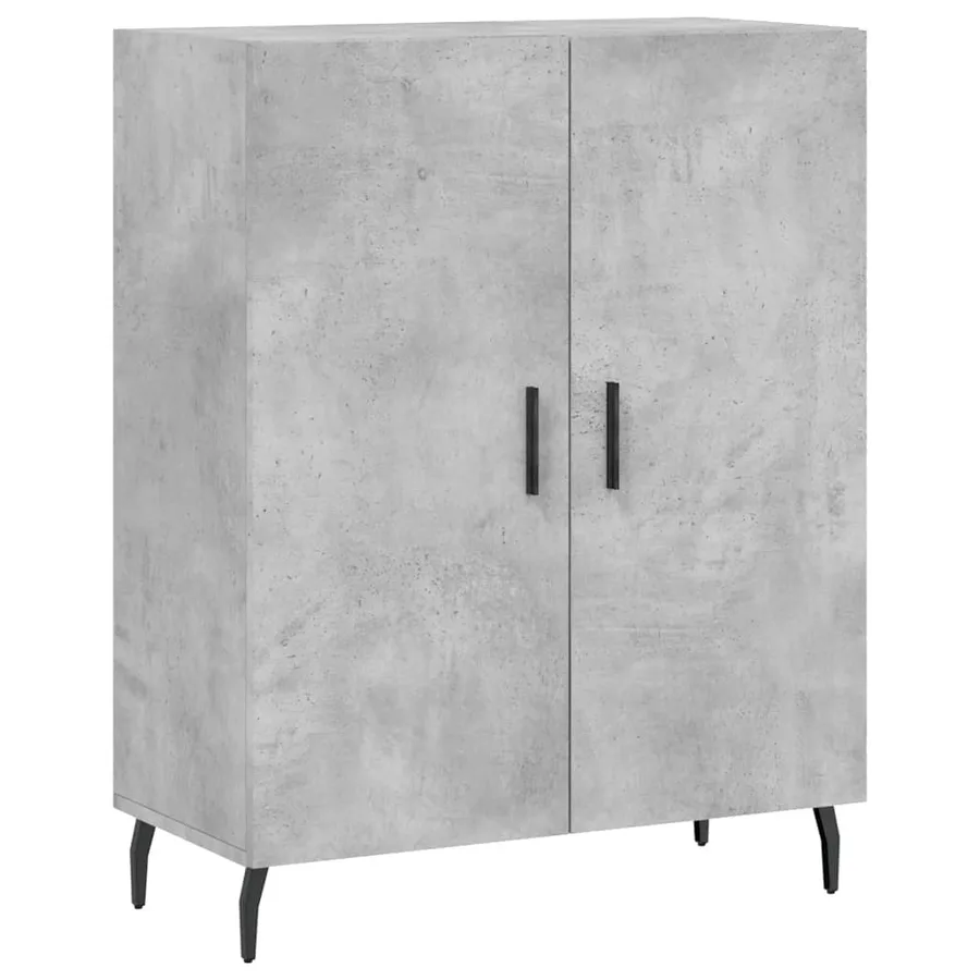 Buffet haut Gris béton 69,5x34x180 cm Bois d'ingénierie - 7